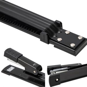 Long Reach Stapler Heavy Duty Stapler with Middle Seam, Built-in Ruler 12.20 in and 25 Sheets Capacity,Black - Image 8