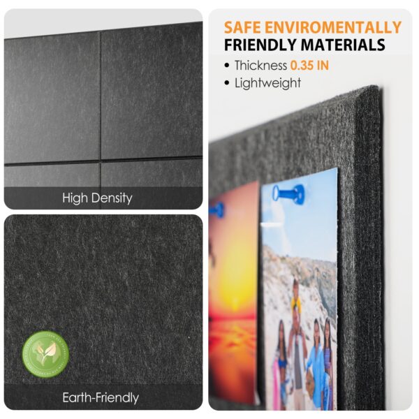 MaxGear Large Cork Board for Wall 48″ x 36″, 12 Pack Felt Wall Tiles with Pushpins, Dark Gray Bulletin Board, Pin Board Tack Board for Office, Home, Decoration