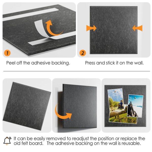 MaxGear Large Cork Board for Wall 48″ x 36″, 12 Pack Felt Wall Tiles with Pushpins, Dark Gray Bulletin Board, Pin Board Tack Board for Office, Home, Decoration
