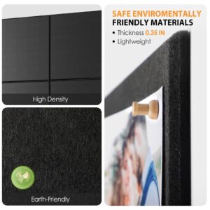 MaxGear Large Cork Board for Wall 48″ x 36″, 12 Pack Felt Wall Tiles with Pushpins, Dark Gray Bulletin Board, Pin Board Tack Board for Office, Home, Decoration