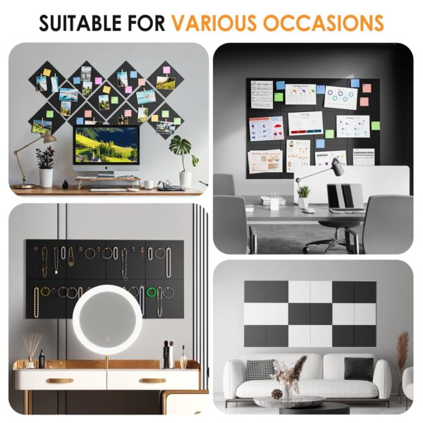 MaxGear Large Cork Board for Wall 48″ x 36″, 12 Pack Felt Wall Tiles with Pushpins, Dark Gray Bulletin Board, Pin Board Tack Board for Office, Home, Decoration