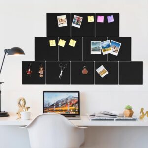 MaxGear Large Cork Board for Wall 48″ x 36″, 12 Pack Felt Wall Tiles with Pushpins, Dark Gray Bulletin Board, Pin Board Tack Board for Office, Home, Decoration