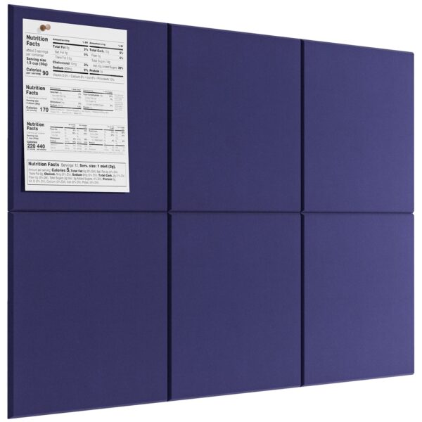 MaxGear Large Cork Board for Wall 36″ x 24″, Dark Blue Bulletin Board, 6 Pack Felt Wall Tiles with Pushpins
