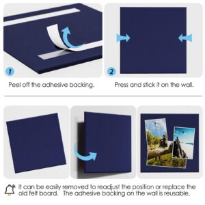 MaxGear Large Cork Board for Wall 36″ x 24″, Dark Blue Bulletin Board, 6 Pack Felt Wall Tiles with Pushpins