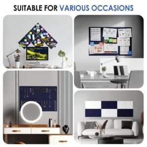 MaxGear Large Cork Board for Wall 36″ x 24″, Dark Blue Bulletin Board, 6 Pack Felt Wall Tiles with Pushpins