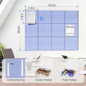 MaxGear Large Cork Board for Wall 48″ x 36″, 12 Pack Felt Wall Tiles with Pushpins, Dark Gray Bulletin Board, Pin Board Tack Board for Office, Home, Decoration