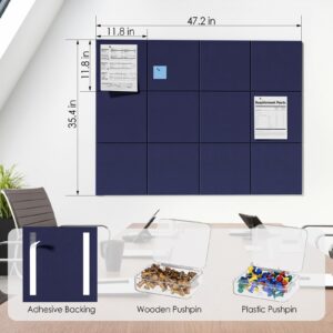 MaxGear Large Cork Board for Wall 48″ x 36″, 12 Pack Felt Wall Tiles with Pushpins, Dark Gray Bulletin Board, Pin Board Tack Board for Office, Home, Decoration