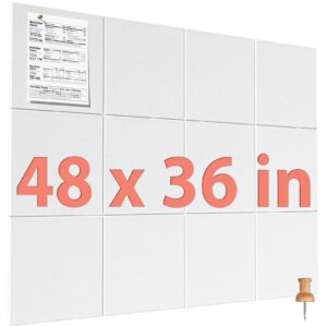 MaxGear Large Cork Board for Wall 48″ x 36″, 12 Pack Felt Wall Tiles with Pushpins, Dark Gray Bulletin Board, Pin Board Tack Board for Office, Home, Decoration