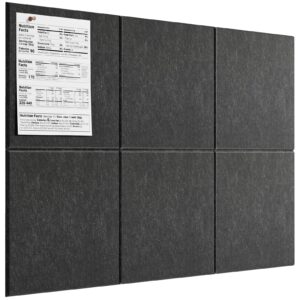 MaxGear Large Cork Board for Wall 36″ x 24″, Dark Blue Bulletin Board, 6 Pack Felt Wall Tiles with Pushpins