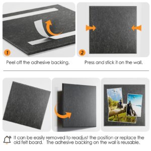 MaxGear Large Cork Board for Wall 36″ x 24″, Dark Blue Bulletin Board, 6 Pack Felt Wall Tiles with Pushpins