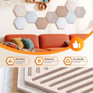 FOX FAIRY Hexagon Cork Boards for Walls Decor 10 pack with 50 Pins,Pin Board for Office,Home & Classroom Decor