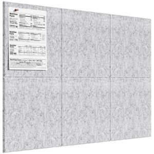 MaxGear Large Cork Board for Wall 36″ x 24″, Dark Blue Bulletin Board, 6 Pack Felt Wall Tiles with Pushpins