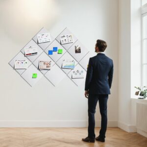 MaxGear Large Cork Board for Wall 48″ x 36″, 12 Pack Felt Wall Tiles with Pushpins, Dark Gray Bulletin Board, Pin Board Tack Board for Office, Home, Decoration