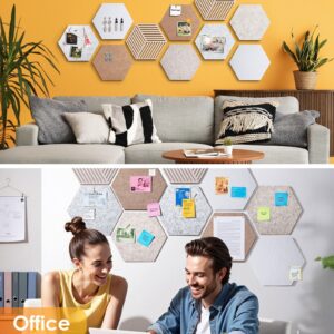 FOX FAIRY Hexagon Cork Boards for Walls Decor 10 pack with 50 Pins,Pin Board for Office,Home & Classroom Decor