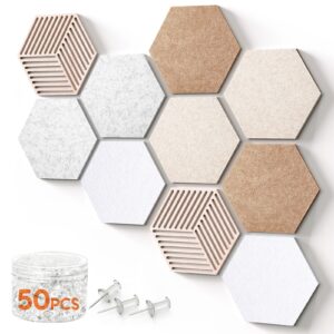 FOX FAIRY Hexagon Cork Boards for Walls Decor 10 pack with 50 Pins,Pin Board for Office,Home & Classroom Decor