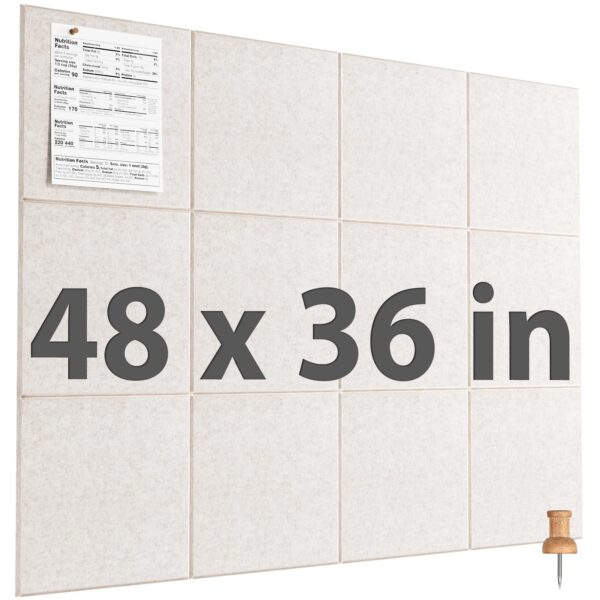MaxGear Large Cork Board for Wall 48″ x 36″, 12 Pack Felt Wall Tiles with Pushpins, Dark Gray Bulletin Board, Pin Board Tack Board for Office, Home, Decoration