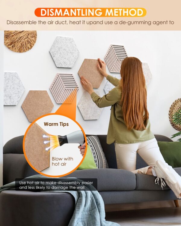 FOX FAIRY Hexagon Cork Boards for Walls Decor 10 pack with 50 Pins,Pin Board for Office,Home & Classroom Decor