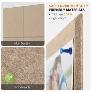 MaxGear Large Cork Board for Wall 36″ x 24″, Dark Blue Bulletin Board, 6 Pack Felt Wall Tiles with Pushpins