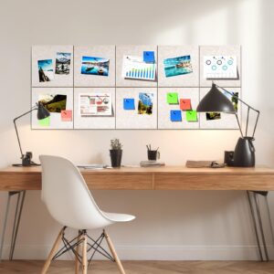 MaxGear Large Cork Board for Wall 48″ x 36″, 12 Pack Felt Wall Tiles with Pushpins, Dark Gray Bulletin Board, Pin Board Tack Board for Office, Home, Decoration