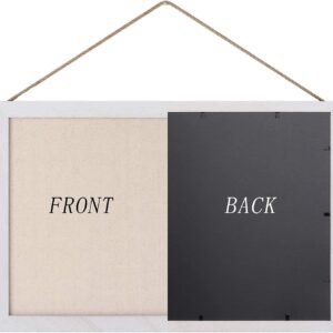 Sfugno Wood Bulletin Boards, 2-Pack Linen Wall Bulletin Board, Decorative Hanging Pin Board, Frame Cork Board Light Bulletin Boards for Home Kitchen Office