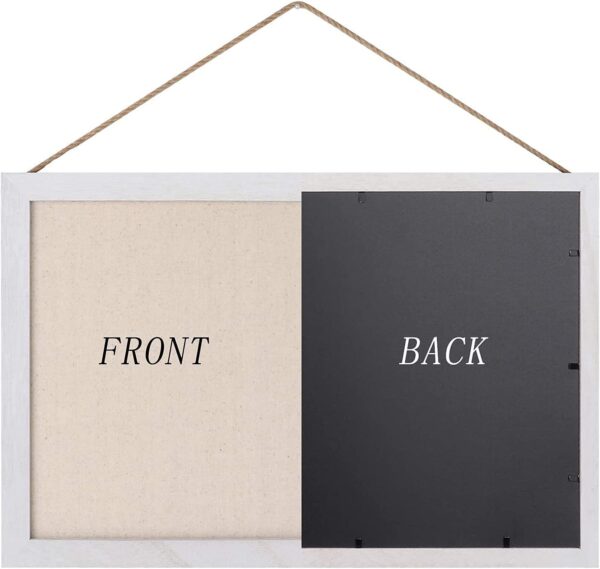 Sfugno Wood Bulletin Boards, 2-Pack Linen Wall Bulletin Board, Decorative Hanging Pin Board, Frame Cork Board Light Bulletin Boards for Home Kitchen Office