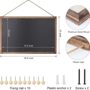 Sfugno Wood Bulletin Boards, 2-Pack Linen Wall Bulletin Board, Decorative Hanging Pin Board, Frame Cork Board Light Bulletin Boards for Home Kitchen Office