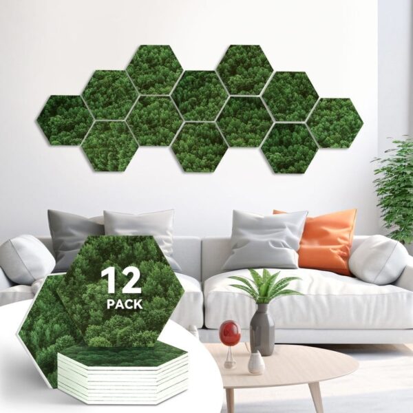Cork Board Felt Board Tiles for Walls with 60 Push Pins, 11.8″x11.8″ Pack of 6 Pin Board Notice Boards for Home Office Kitchen, Bulletin Board Wall Tiles for Photos Memos, Light Grey