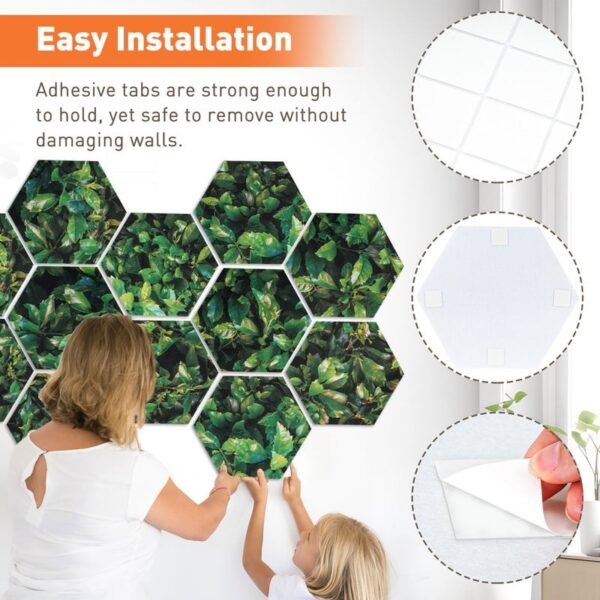 Cork Board Felt Board Tiles for Walls with 60 Push Pins, 11.8″x11.8″ Pack of 6 Pin Board Notice Boards for Home Office Kitchen, Bulletin Board Wall Tiles for Photos Memos, Light Grey