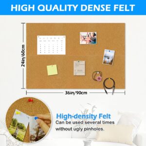 Cork Board Felt Board Tiles for Walls with 60 Push Pins, 11.8″x11.8″ Pack of 6 Pin Board Notice Boards for Home Office Kitchen, Bulletin Board Wall Tiles for Photos Memos, Light Grey