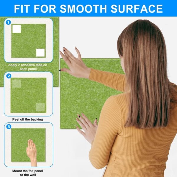 Cork Board Felt Board Tiles for Walls with 60 Push Pins, 11.8″x11.8″ Pack of 6 Pin Board Notice Boards for Home Office Kitchen, Bulletin Board Wall Tiles for Photos Memos, Light Grey