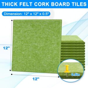 Cork Board Felt Board Tiles for Walls with 60 Push Pins, 11.8″x11.8″ Pack of 6 Pin Board Notice Boards for Home Office Kitchen, Bulletin Board Wall Tiles for Photos Memos, Light Grey