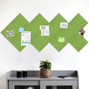 Cork Board Felt Board Tiles for Walls with 60 Push Pins, 11.8″x11.8″ Pack of 6 Pin Board Notice Boards for Home Office Kitchen, Bulletin Board Wall Tiles for Photos Memos, Light Grey
