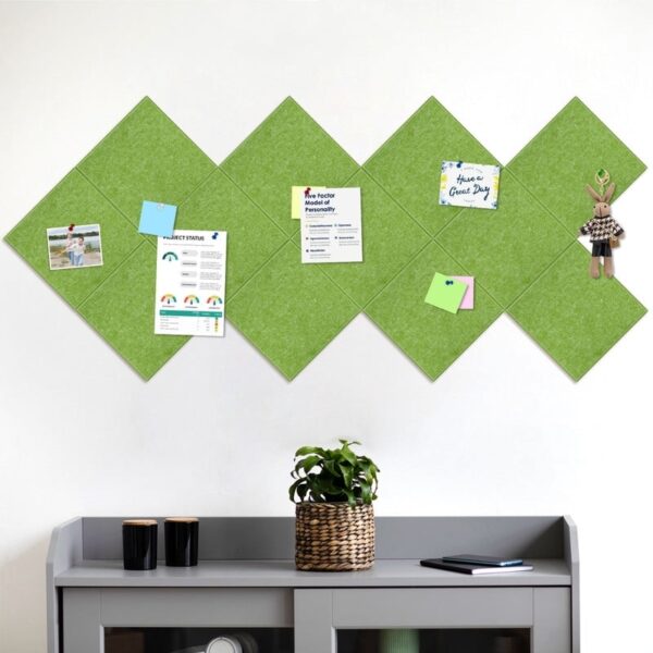 Cork Board Felt Board Tiles for Walls with 60 Push Pins, 11.8″x11.8″ Pack of 6 Pin Board Notice Boards for Home Office Kitchen, Bulletin Board Wall Tiles for Photos Memos, Light Grey