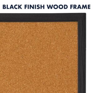 Quartet Cork Bulletin Board, 24″ x 36″, Black Frame