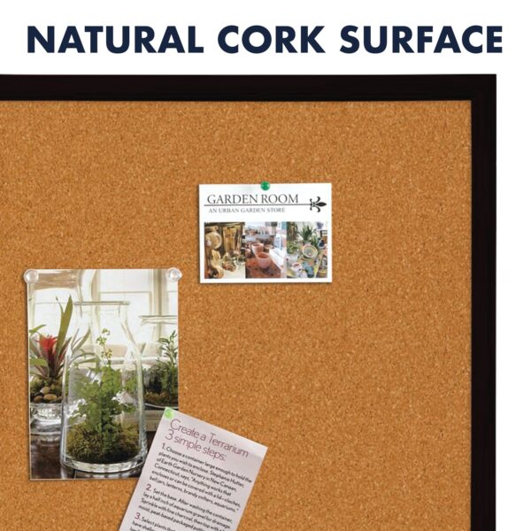 Quartet Cork Bulletin Board, 24″ x 36″, Black Frame