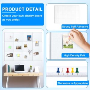 Cork Board Felt Board Tiles for Walls with 60 Push Pins, 11.8″x11.8″ Pack of 6 Pin Board Notice Boards for Home Office Kitchen, Bulletin Board Wall Tiles for Photos Memos, Light Grey