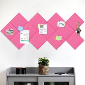 Cork Board Felt Board Tiles for Walls with 60 Push Pins, 11.8″x11.8″ Pack of 6 Pin Board Notice Boards for Home Office Kitchen, Bulletin Board Wall Tiles for Photos Memos, Light Grey