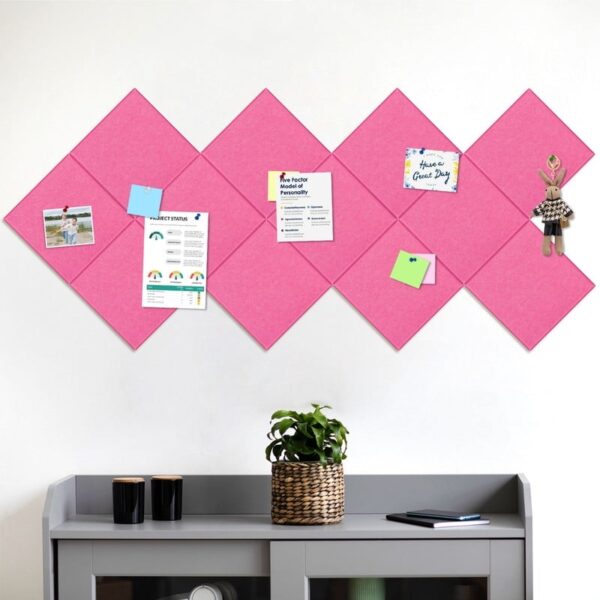 Cork Board Felt Board Tiles for Walls with 60 Push Pins, 11.8″x11.8″ Pack of 6 Pin Board Notice Boards for Home Office Kitchen, Bulletin Board Wall Tiles for Photos Memos, Light Grey