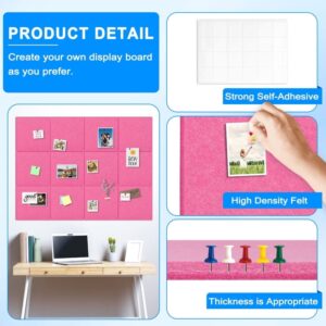 Cork Board Felt Board Tiles for Walls with 60 Push Pins, 11.8″x11.8″ Pack of 6 Pin Board Notice Boards for Home Office Kitchen, Bulletin Board Wall Tiles for Photos Memos, Light Grey