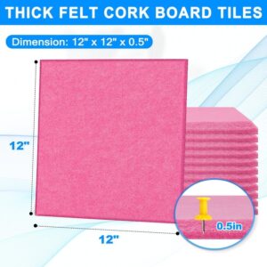 Cork Board Felt Board Tiles for Walls with 60 Push Pins, 11.8″x11.8″ Pack of 6 Pin Board Notice Boards for Home Office Kitchen, Bulletin Board Wall Tiles for Photos Memos, Light Grey