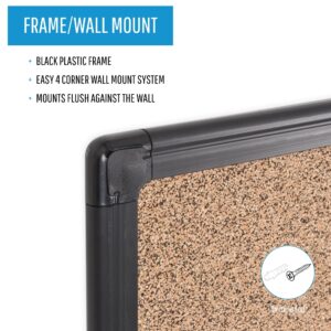 MasterVision Tech-Cork Bulletin Board, Black Plastic Frame, 36" X 48" - Image 2