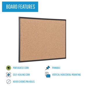MasterVision Tech-Cork Bulletin Board, Black Plastic Frame, 36" X 48" - Image 7
