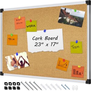 AGCAN Pin Board for Wall 23″ x 17″ Cork Bulletin Board Memory Vision Board Picture Tack Board