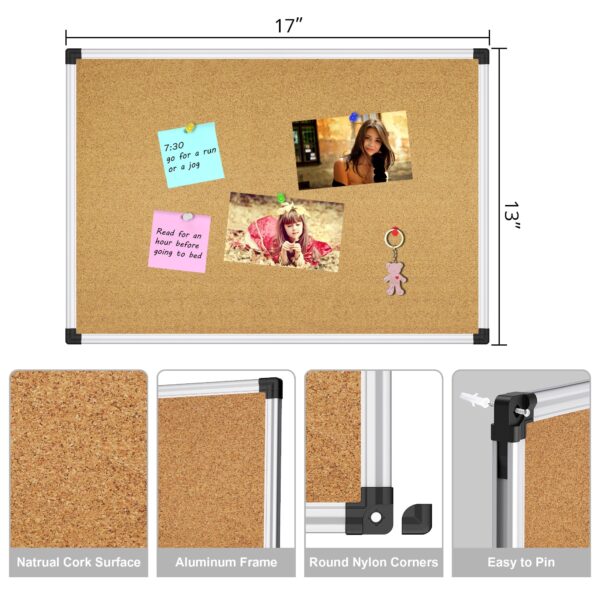 AGCAN Pin Board for Wall 23″ x 17″ Cork Bulletin Board Memory Vision Board Picture Tack Board