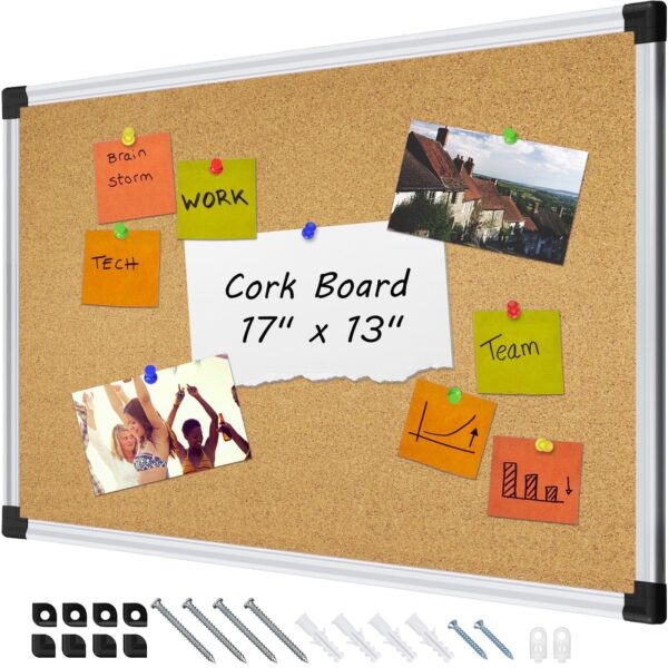 AGCAN Pin Board for Wall 23″ x 17″ Cork Bulletin Board Memory Vision Board Picture Tack Board
