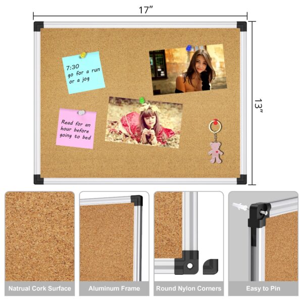 AGCAN Pin Board for Wall 23″ x 17″ Cork Bulletin Board Memory Vision Board Picture Tack Board