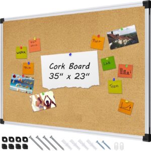 AGCAN Pin Board for Wall 23″ x 17″ Cork Bulletin Board Memory Vision Board Picture Tack Board