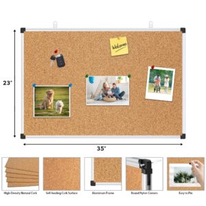 AGCAN Pin Board for Wall 23″ x 17″ Cork Bulletin Board Memory Vision Board Picture Tack Board