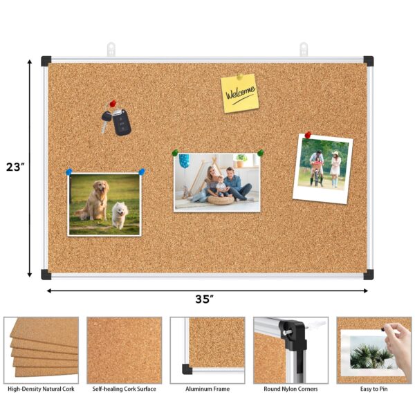 AGCAN Pin Board for Wall 23″ x 17″ Cork Bulletin Board Memory Vision Board Picture Tack Board