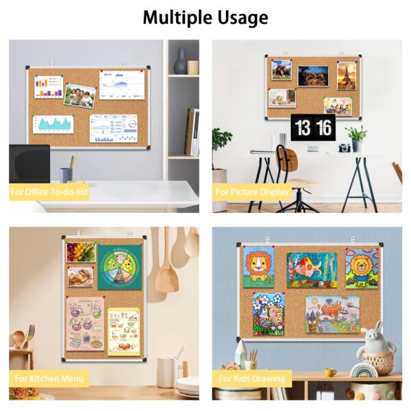 AGCAN Pin Board for Wall 23″ x 17″ Cork Bulletin Board Memory Vision Board Picture Tack Board
